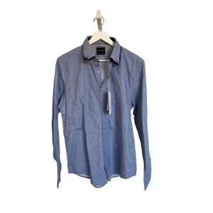 Denim & Flower Navy Printed Button Down Mens Shirt